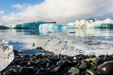 Paisaje en la playa en Islandia