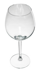 Empty glass of wine isolated on white background. 