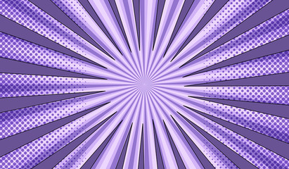 Obraz premium Comic light explosive purple background