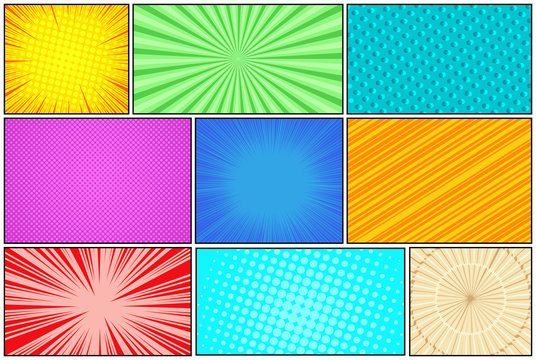 Comic page colorful light background