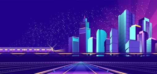 Vector banner night city