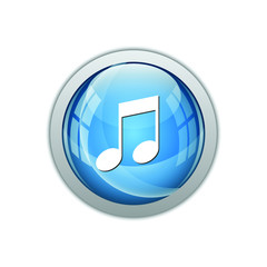 Modern Music Note Icon Button Logo