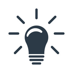 Lightbulb icon. Idea sign, solution, thinking concept. Vector illustration isolated on white background.