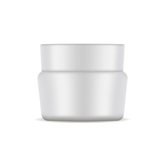 Cosmetic jar mock up isolated on white background - front view. Vector illustration