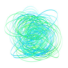 Colored tangled on white. Chaos pattern. Scribble sketch. Colorful background with array of lines. Intricate chaotic texture. Art creation. Print for banners, posters and t-shirts