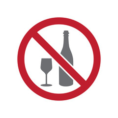 No alcohol allowed sign on white background for graphic and web design, Modern simple vector sign. Internet concept. Trendy symbol for website design web button or mobile app