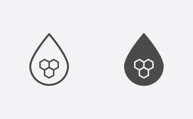Honey outline and filled vector icon sign symbol
