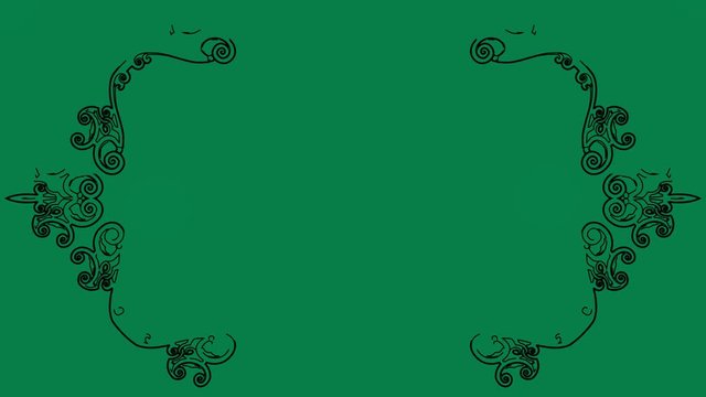 frame of ornament on green background