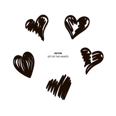 Fototapeta premium Hearts temp black brush