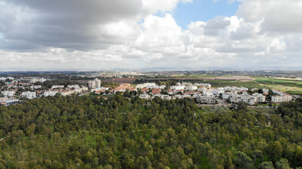 Fototapeta na wymiar Aerial view of the city and city park, Netanya, Israel