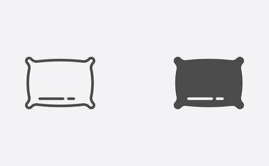 Pillow outline and filled vector icon sign symbol
