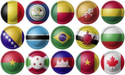 National Flag 3d butons withglossy effect