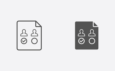 Polling outline and filled vector icon sign symbol