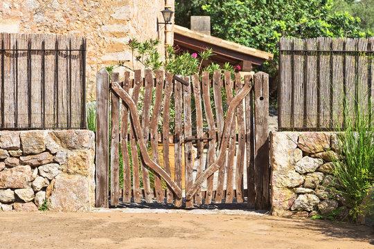Wooden gate to a private house