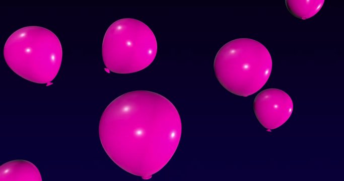 Sch&ouml;ne Luftballons die in einem Raum aufsteigen und fliegen