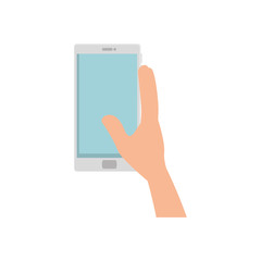 hand with smartphone device