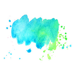 Color splash on white background. Abstract watercolor background.