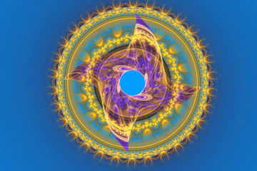 Obraz premium Animated Geometric fractal shape can illustrate daydreaming imagination psychedelic space dreams magic nuclear explosion frequency patterns radiation concepts.