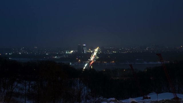 Timelapse, skyline, Kyiv, Ukraine.