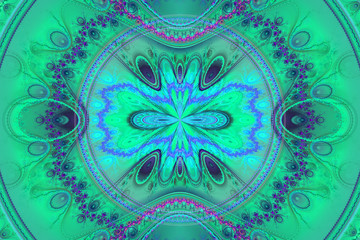 Animated Geometric fractal shape can illustrate daydreaming imagination psychedelic space dreams magic nuclear explosion frequency patterns radiation concepts.