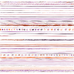 Cute pattern lines ink modern vintage colors on white background