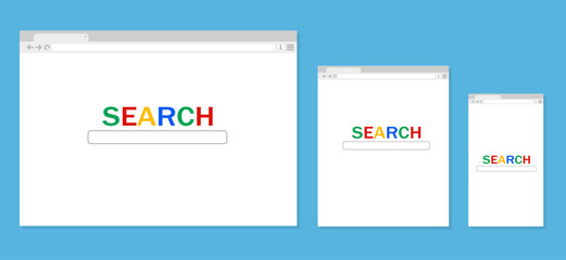 Internet search. In flat style