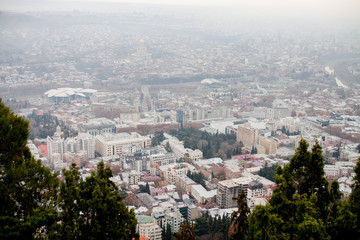 View from the observation deck on the city of Tbilisi, Georgia