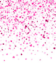 Fototapeta na wymiar Hearts confetti flying vector background graphic design.