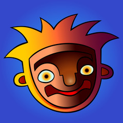 funny cartoon head. vector colorful illustration with gradients
