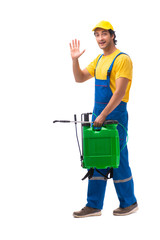 Pest control contractor isolated on white background