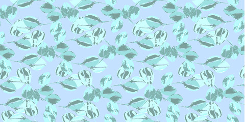 Seamless pattern with natural shape leaves Floral ornament decoration.