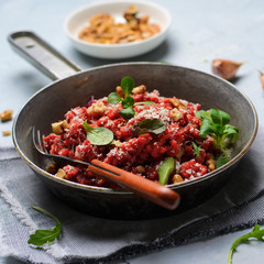 Beetroot Risotto, Italian Cuisine, Homemade Vegetarian Meal