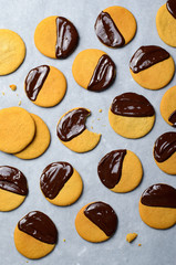 Cookies with Chocolate Glaze, Freshly Baked Cookies, Top View