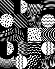 Vector graphict pattern sample line and shapes