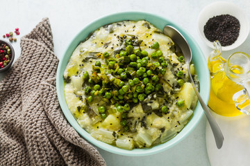 vegan pizzoccheri  dish. an adapted recipe from Italian cuisine. healthy gluten free nutrition