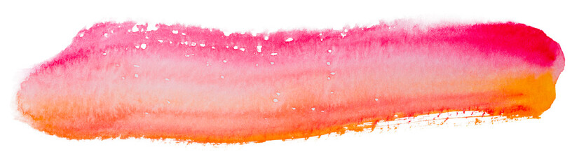 red orange watercolor texture stain. abstract isolated on white background.