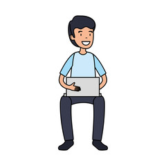 businessman with laptop computer