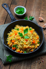 Bulgur with Pumpkin, Healthy Dinner, Vegetarian Food