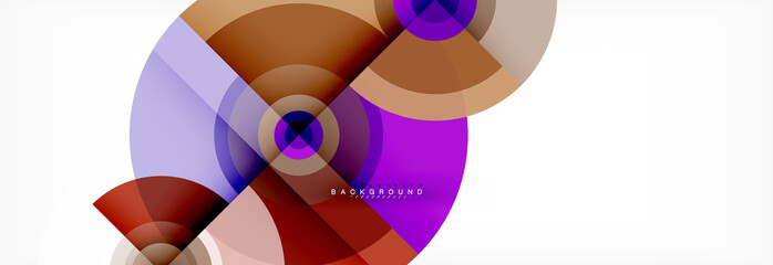 Obraz premium Minimal geometric circles and triangles abstract background, techno modern design, poster template