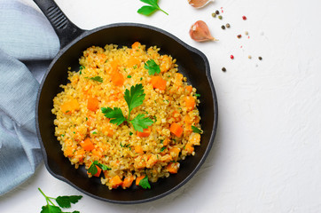 Bulgur with Pumpkin, Healthy Dinner, Vegetarian Food