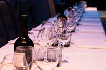table setting for a lot of people