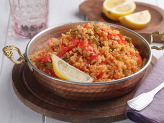 Vegetarian bulgur pilaf