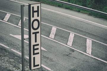 Señal de hotel de carretera