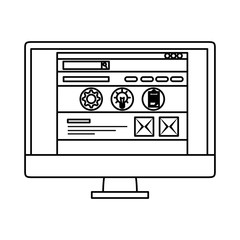 desktop with webpage template