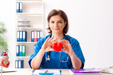 Female doctor cardiologist working in the hospital