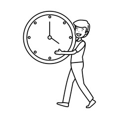 man with time clock