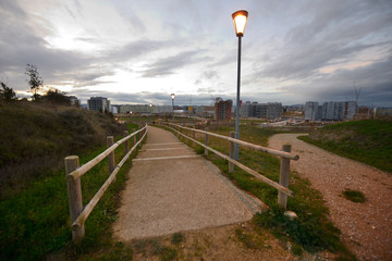 road, highway, on the outskirts of the city of Vitoria-Gasteiz, Basque Country, Spain. Loneliness that leads to contemplation and meditation.