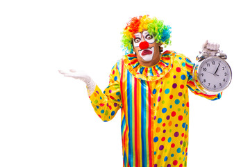 Male clown isolated on white