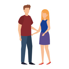 Fototapeta premium couple avatar characters icons
