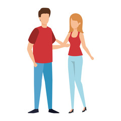 Fototapeta premium couple avatar characters icons